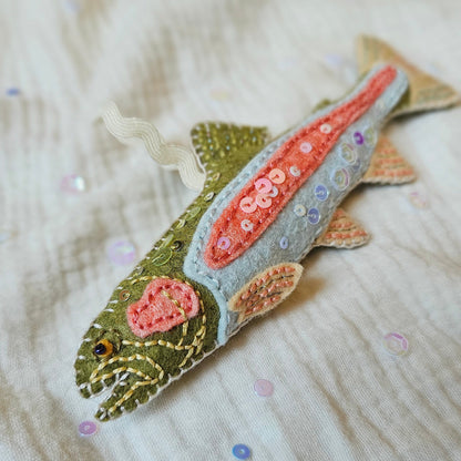 Felt Rainbow Trout Ornament (PDF Pattern & Tutorial)