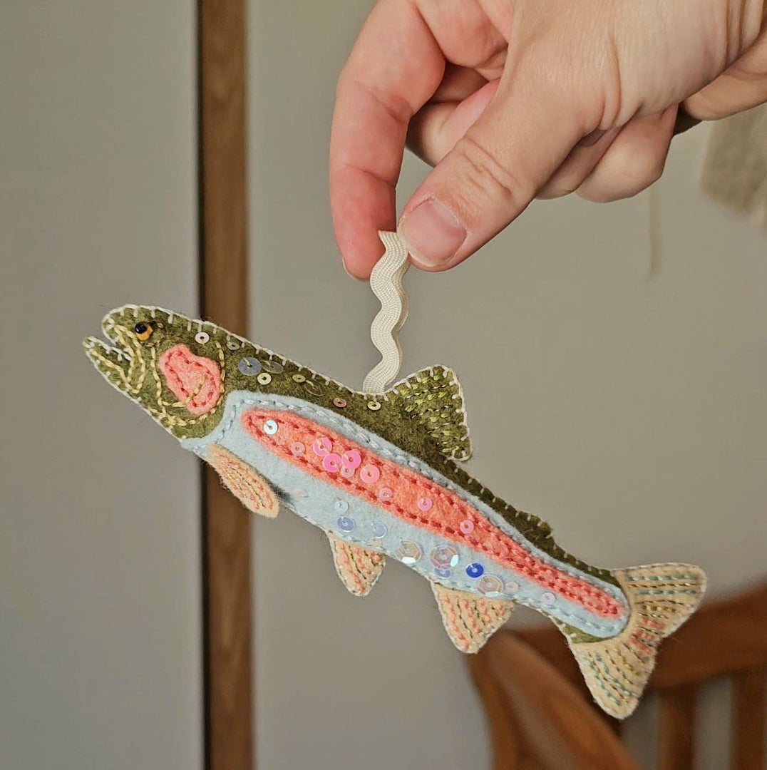 Felt Rainbow Trout Ornament (PDF Pattern & Tutorial)