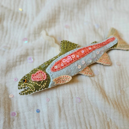 Felt Rainbow Trout Ornament (PDF Pattern & Tutorial)